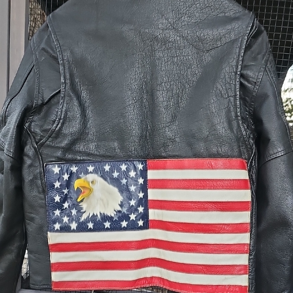 Firs Genuine Leather Black Biker Jacket - Picture 3 of 4